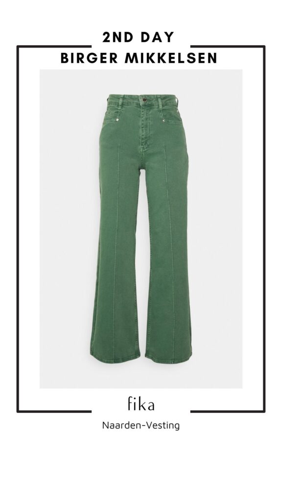2nd DAY jeans FARGO groen uit de eco-jeans lijn THINK TWICE bij boetiek FIKA in Naarden-Vesting